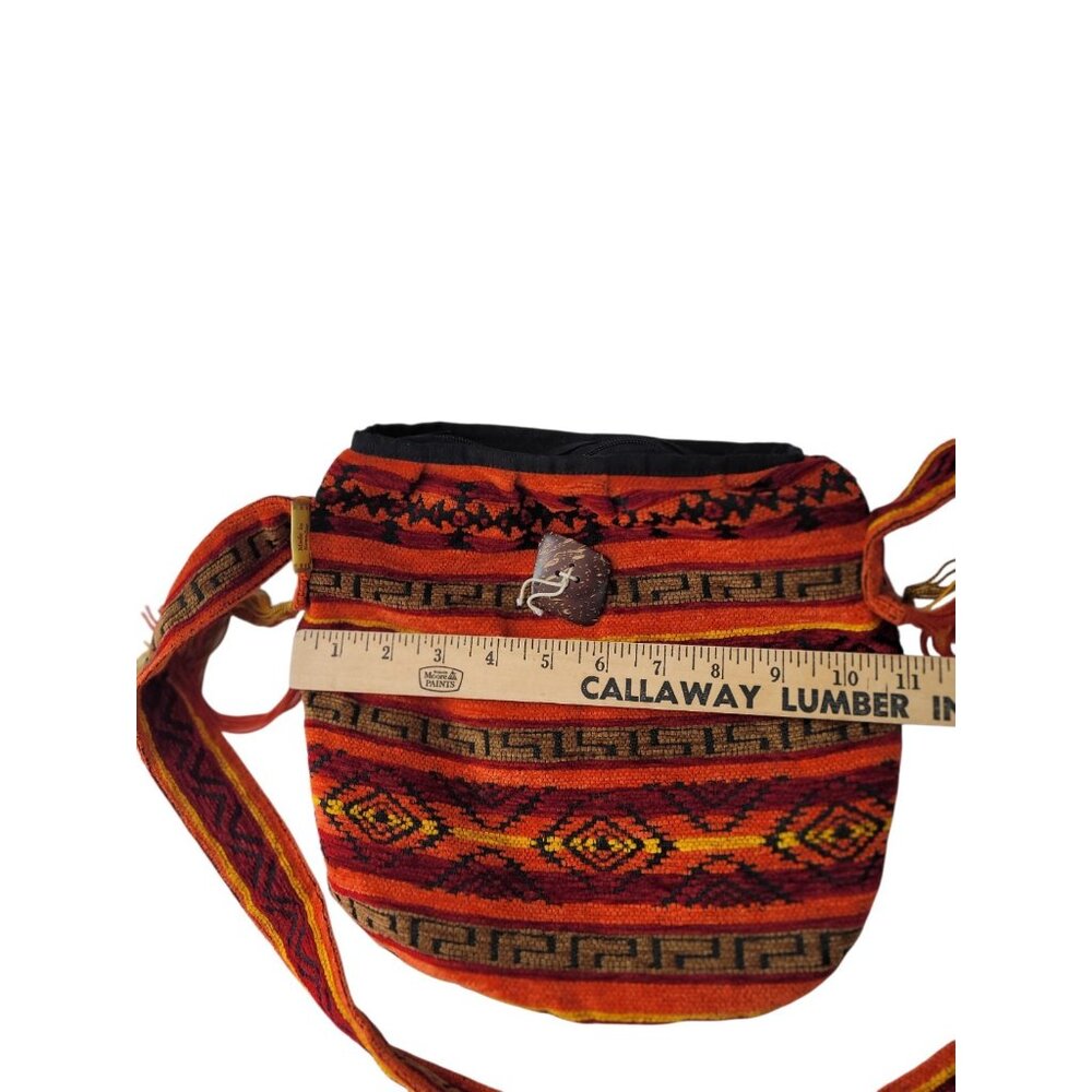 Rukuray Hippie Hobo Bag Boho Crossbody Woven Festival Art To Wear Tribal Y2K - Picture 11 of 14